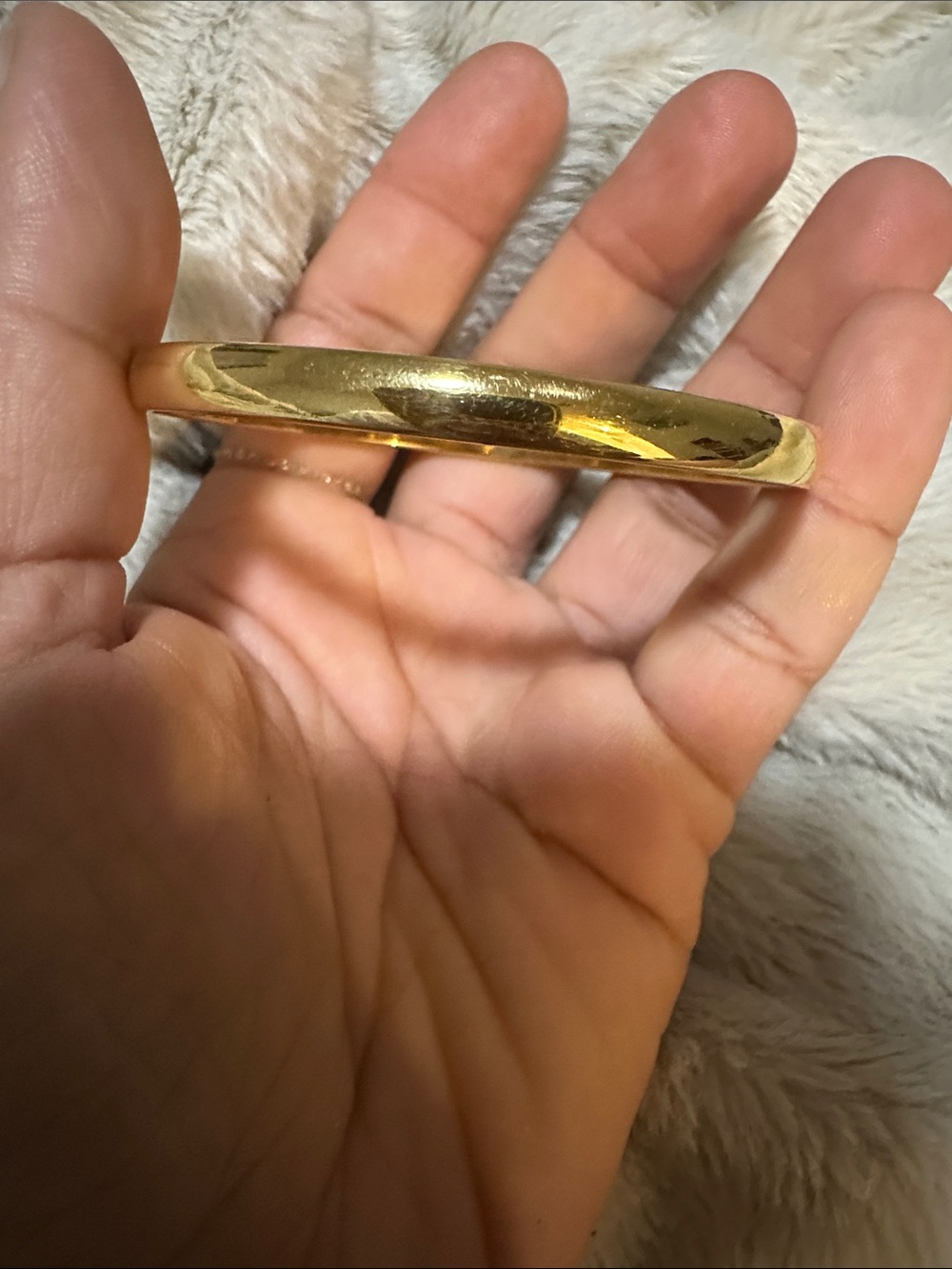 Gold Tone Classic Hinged Bangle Bracelet